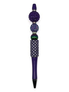Handcrafted Purple Crystal Beaded Pen